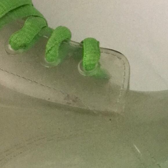 Rock & Candy Clear/Green Jelly Rain Boots Lace Up 6 Cabincore Fisherman Festival - Picture 9 of 10